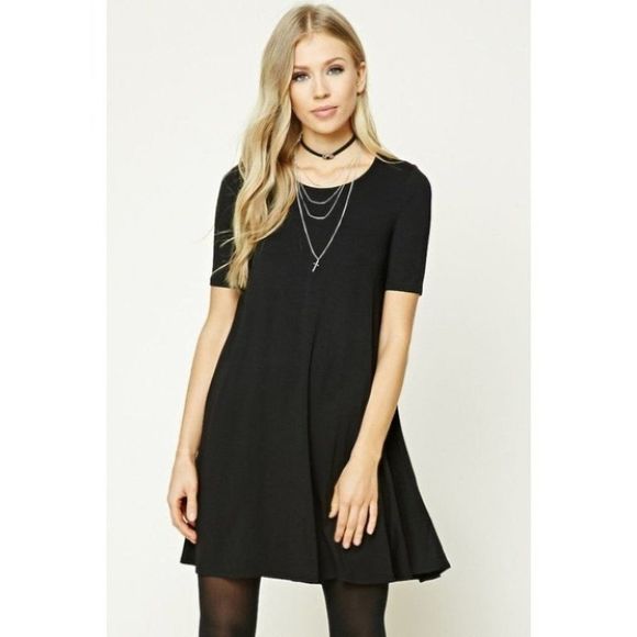Forever 21 Dresses & Skirts - Forever 21 Black French Terry Swing Dress